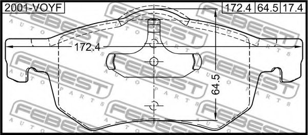 FEBEST 2001-VOYF Brake Pad Set, disc brake